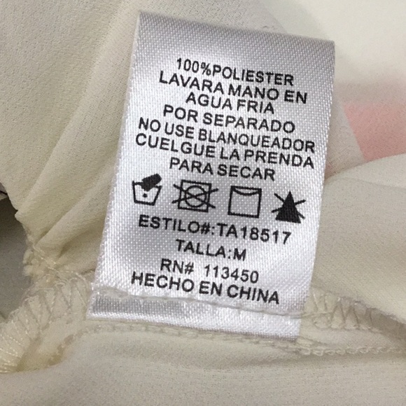 Lulumari Cream Sheer Blouse-Size Medium - Picture 5 of 5